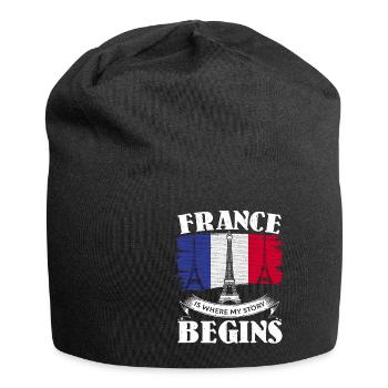 Frankreich Franzose Französisch France Geschenk - Jersey-Beanie - Schwarz - Vorne
