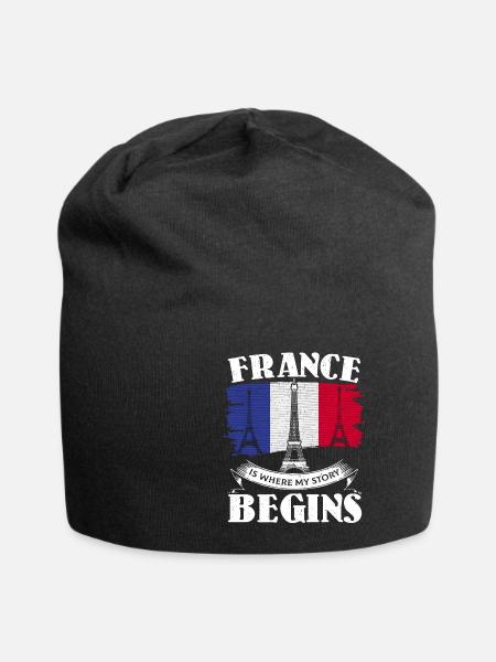 Frankreich Franzose Französisch France Geschenk - Jersey-Beanie - Schwarz