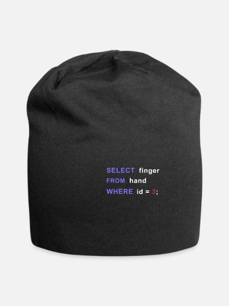 Select Finger From Hand - Jersey-Beanie - Schwarz