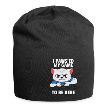 Joueur Joueur Vidéo Chat Contrôleur Cadeau - Bonnet en jersey - noir - Devant