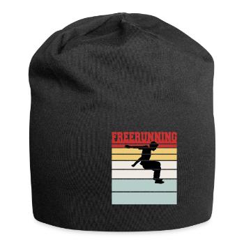 Retro Freerunning Team Tee Shirt - Jersey Beanie - black - Front