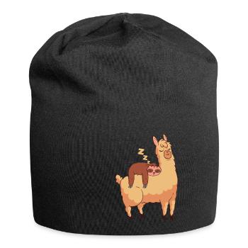 cadeau lama paresseux drôle - Bonnet en jersey - noir - Devant