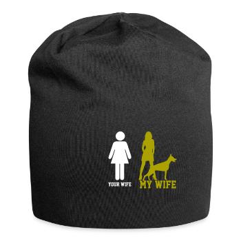 Dobermann Mme Herrchen - Bonnet en jersey - noir - Devant