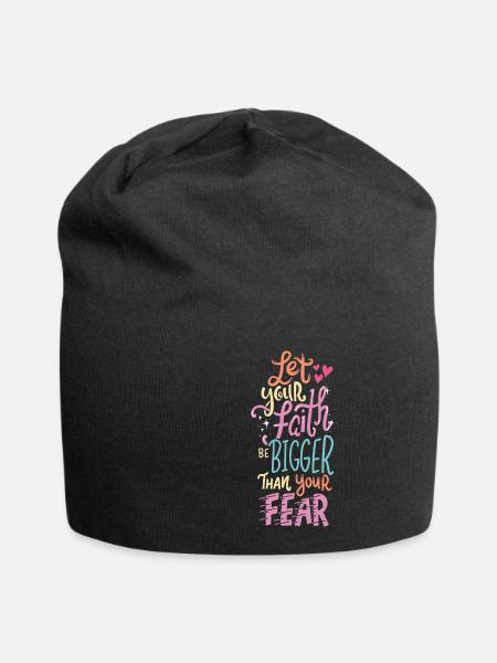 Christian quote - Jersey Beanie - black