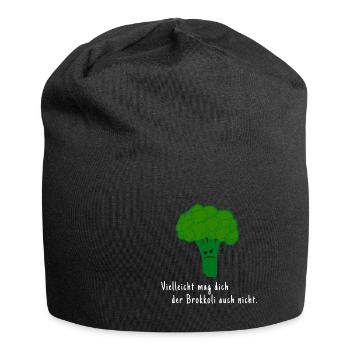 Vielleicht mag dich der Brokkoli auch nicht? - Jersey-Beanie - Schwarz - Vorne