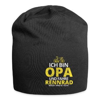 Opa Rennrad Fahrrad Grossvater Geschenkidee Lustig - Jersey-Beanie - Schwarz - Vorne