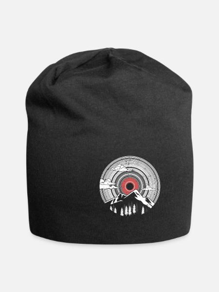 Vinyl Schallplatte Berge Gebirge Wandern Geschenk - Jersey-Beanie - Schwarz