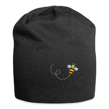 Fliegende Biene - Jersey-Beanie - Schwarz - Vorne