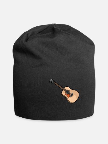 Gitarre Gitarrist Gitarren Spieler E-Gitarre - Jersey-Beanie - Schwarz