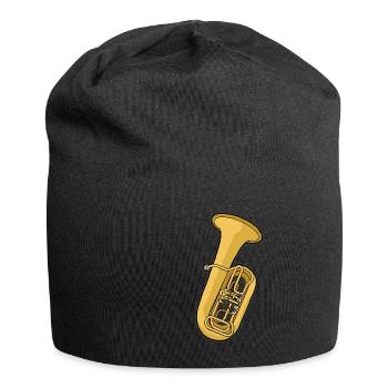 TUBA Tubist Tubistin Horn Waldhorn Blechbläser - Jersey-Beanie - Schwarz - Vorne