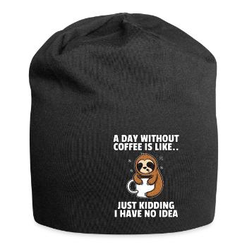 Café café buveur café fatigué cadeau du matin - Bonnet en jersey - noir - Devant