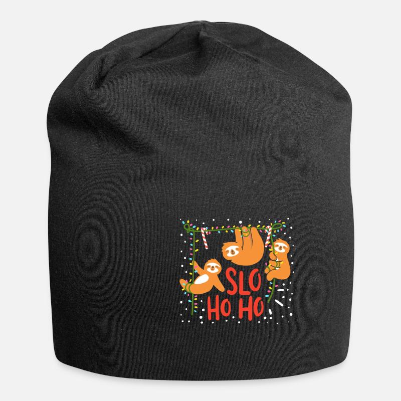 Sloth Weihnachten - Jersey-Beanie - Schwarz