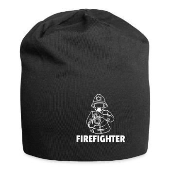 Feuerwehr Feuerwehrmann Dad Papa Feuer Geschenk - Jersey-Beanie - Schwarz - Vorne