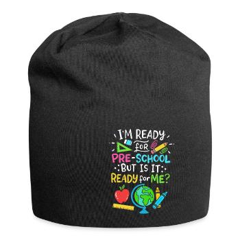 école maternelle - Bonnet en jersey - noir - Devant