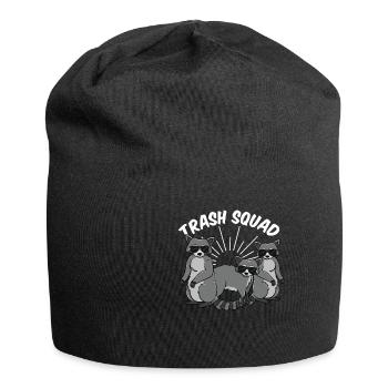Waschbär Waschbären Trash Squad Lustig Geschenk - Jersey-Beanie - Schwarz - Vorne