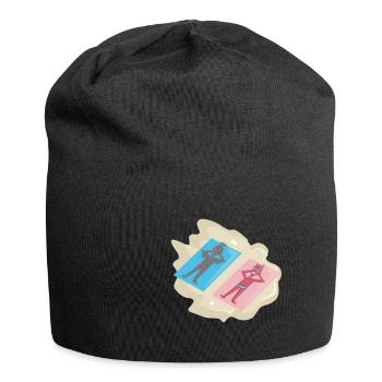 Angel and devil on the beach - Jersey Beanie - black - Front