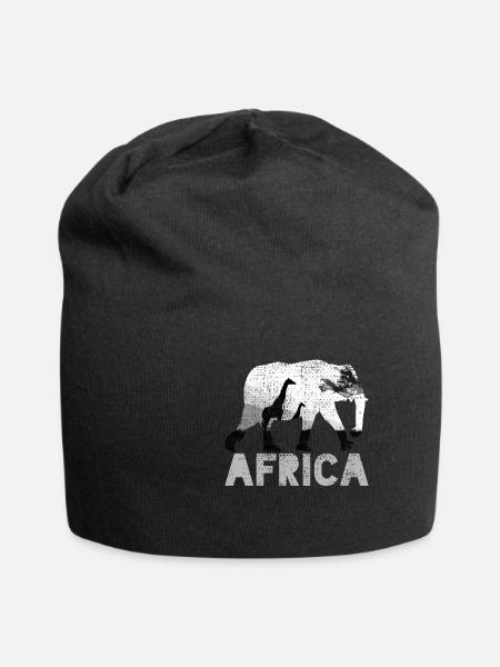 Afrika - Jersey-Beanie - Schwarz