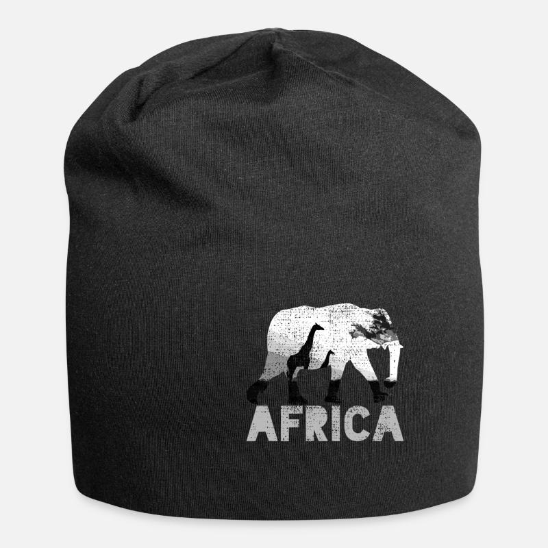 Afrika - Jersey-Beanie - Schwarz