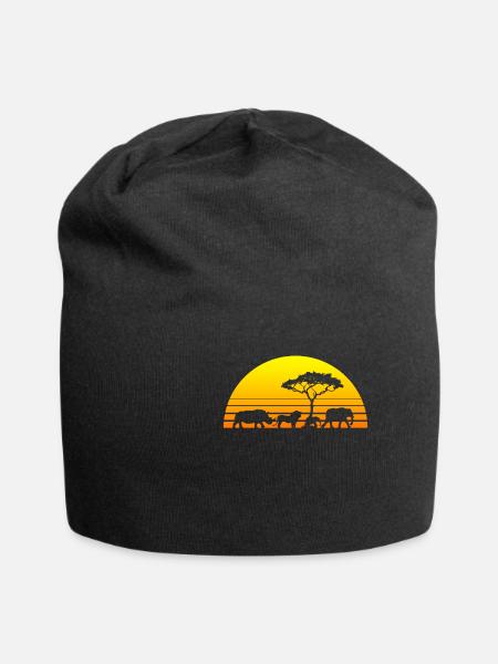 Afrika - Jersey-Beanie - Schwarz