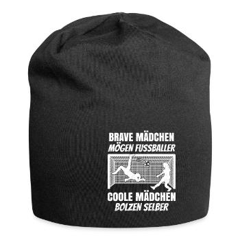 Frauenfussball Geschenk Fußballmannschaft - Jersey-Beanie - Schwarz - Vorne
