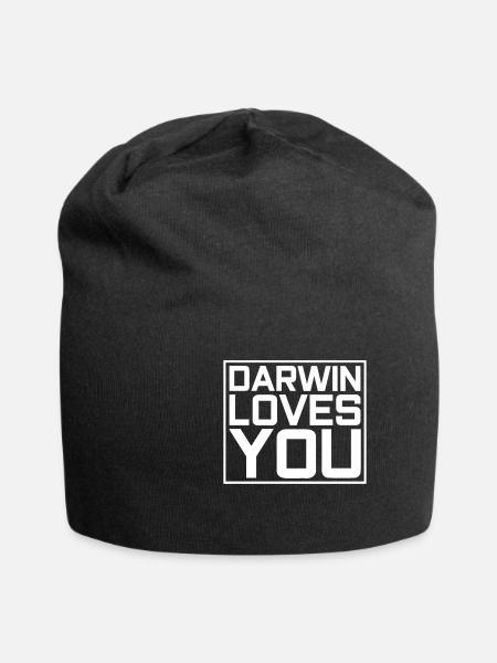 Atheist Charles Darwin - Jersey Beanie - black