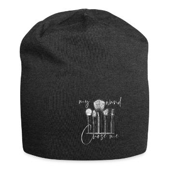 Make-up Kosmetik - Jersey-Beanie - Anthrazit - Vorne