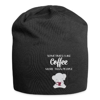 Elephant elephant - elephant fan - coffee - Jersey Beanie - black - Front