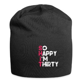 30. Geburtstag - Jersey-Beanie - Schwarz - Vorne