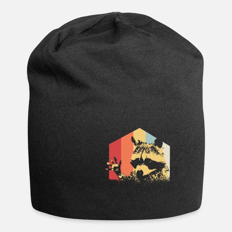 Waschbär Vintage - Jersey-Beanie - Schwarz