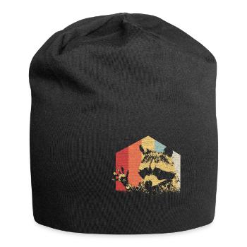 Waschbär Vintage GRUNGE - Jersey-Beanie - Schwarz - Vorne