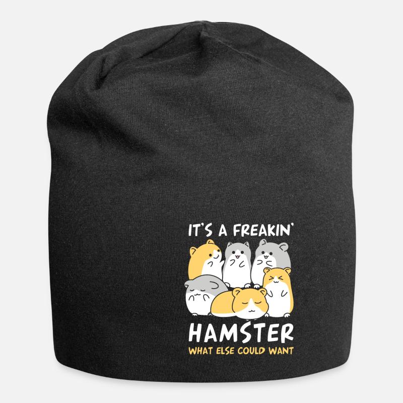 Hamster - Jersey-Beanie - Schwarz