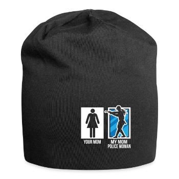 Mom mom police policewoman logo - Jersey Beanie - black - Front