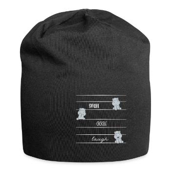 Hippo - Hippopotamus - Hippo - Laugh - Jersey Beanie - black - Front