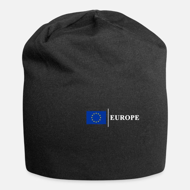 Europa - Jersey-Beanie - Schwarz