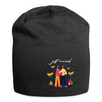 Homosexuelle Ehe - Jersey-Beanie - Schwarz - Vorne