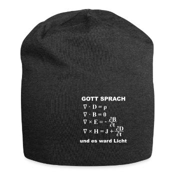 Gott sprach...und es ward Licht - Jersey-Beanie - Anthrazit - Vorne
