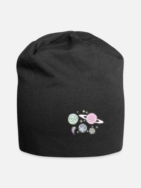 Planet Solar System Colorful star comic - Jersey Beanie - black