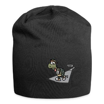 Tired Turtle Marathon Running Runners Athletes - Jersey Beanie - black - Front