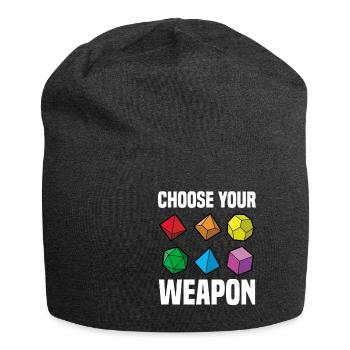 CHOOSE YOUR WEAPON Fantasy RPG Cube Tabletop - Bonnet en jersey - charbon - Devant