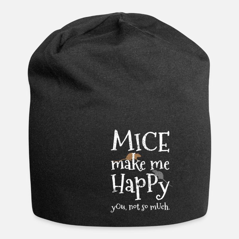 Maus Mäuse - Jersey-Beanie - Schwarz
