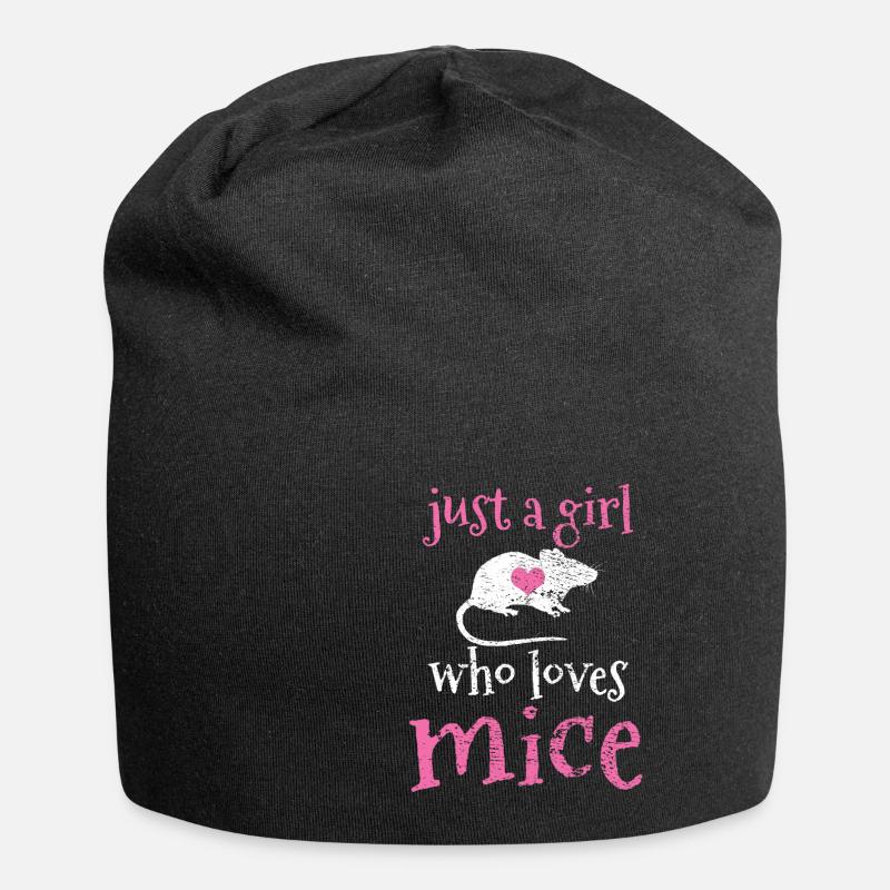 Mäuse Maus - Jersey-Beanie - Schwarz