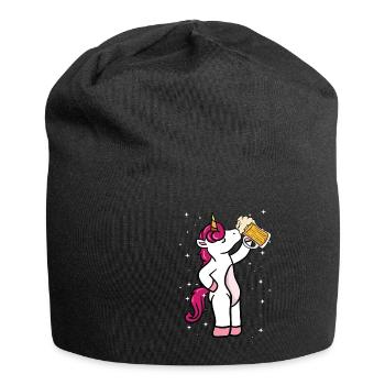 Bier Alkohol Trinken Brauer Einhorn Geschenk - Jersey-Beanie - Schwarz - Vorne