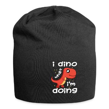 Dinosaur Gift Dino T-Rex Primeval Saurus - Jersey Beanie - black - Front