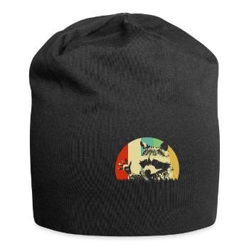 Waschbär Geschenk Nagetier Dieb niedlich Tier - Jersey-Beanie - Schwarz - Vorne