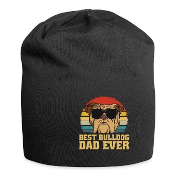 Bulldogge Hund Hunde Vater Dad Papa Retro Geschenk - Jersey-Beanie - Schwarz - Vorne