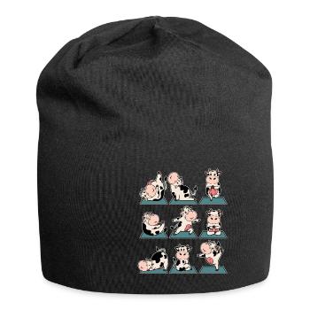 Lustige Kuh Kühe Kalb Yoga Gymnastik Geschenk - Jersey-Beanie - Schwarz - Vorne