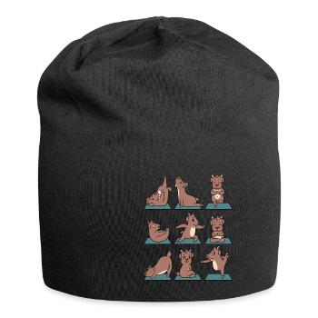 Ziege Ziegen Bauer Welpen Yoga Gymnastik Geschenk - Jersey-Beanie - Schwarz - Vorne