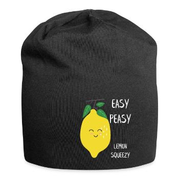 Süßes Easy Peasy Lemon Squeezy Design - Jersey-Beanie - Schwarz - Vorne