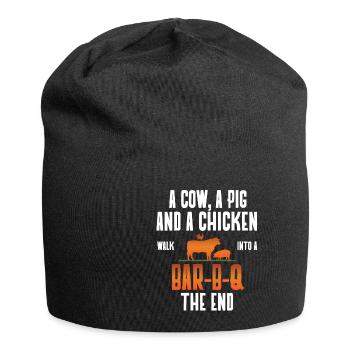 BBQ Quote Design - Grill Master Barbecue Gift - Jersey Beanie - black - Front