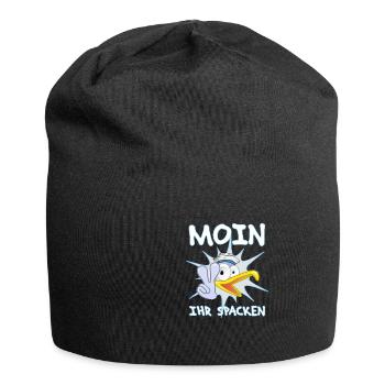 moin ihr spacken möwe geschenkidee - Jersey-Beanie - Schwarz - Vorne